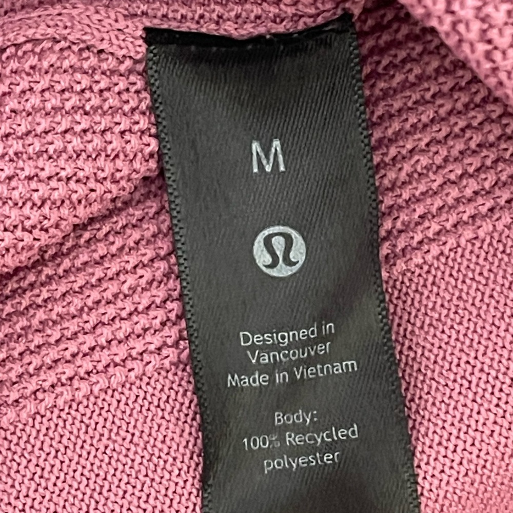 Lululemon Lightweight Knit Long Sleeve Polo color Mauve Pink size M - Picture 10 of 12